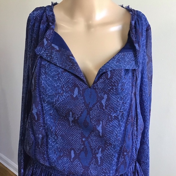 NWOT Banana Republic Snakeskin Print Long Sleeve Mini Boho Dress - Picture 6 of 15